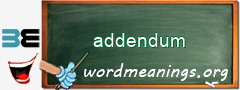 WordMeaning blackboard for addendum